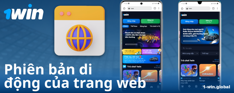 Phiên bản trình duyệt di động của 1Win cho người Việt