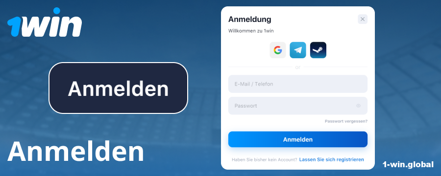 Sich in das 1Win-Konto Deutschland einloggen