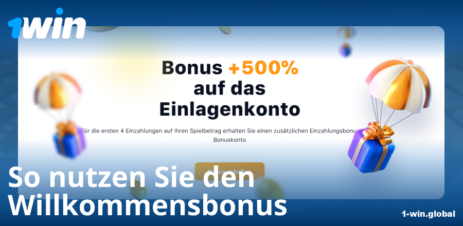 Anleitung zum Willkommensbonus bei 1Win DE